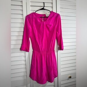 Rory Beca 100% Silk Pink Mini Dress with Cuffed 3/4 Sleeves Size XS